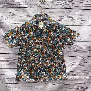 Lands' End Floral Short Sleeve Shirt Size 4